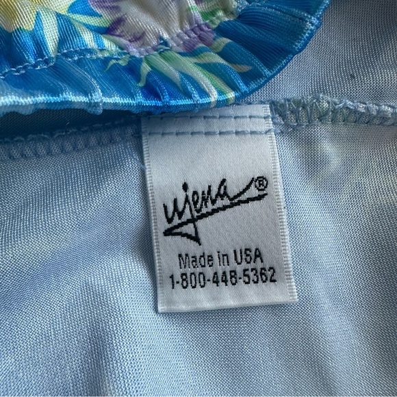 Vintage UjENA Light Blue Floral Pineapple Swim Cover Skirt Sz Small USA 80’s - Picture 5 of 5